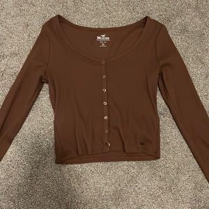 Hollister Brown Baby Tee Longsleeve